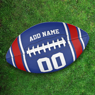 Team Colours Blue and Red Personalised Football