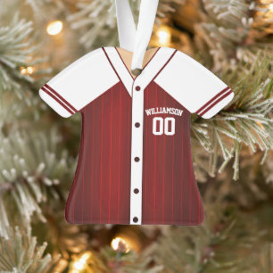 Team Colours Personalised Baseball Jersey Ornament