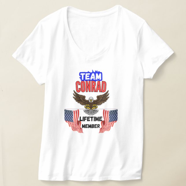 Team Conrad Lifetime Memb V-Neck T-Shirt (Laydown)
