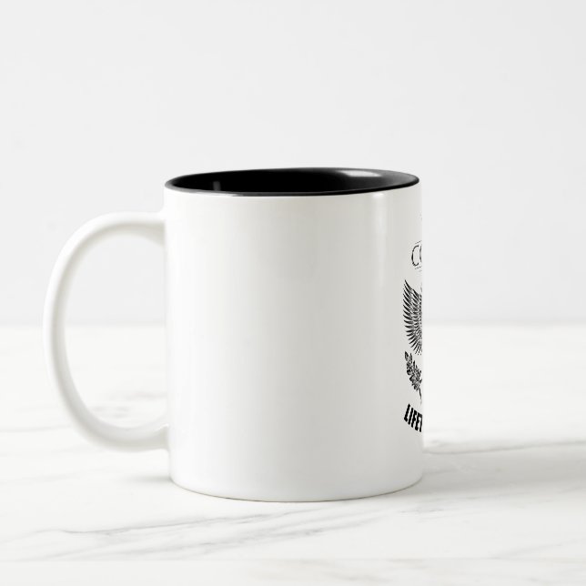 Team Cornell Lifetime member Two-Tone Coffee Mug (Left)
