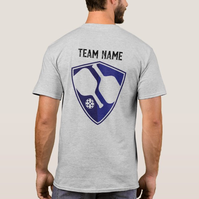 Team Custom Shield Logo - Just Add Your Team Name T-Shirt (Back)