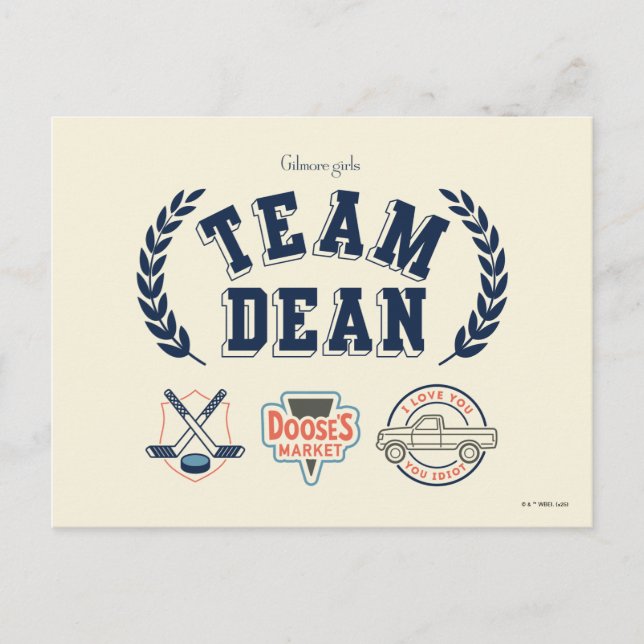 Team Dean Gilmore Girls Design Postcard (Front)