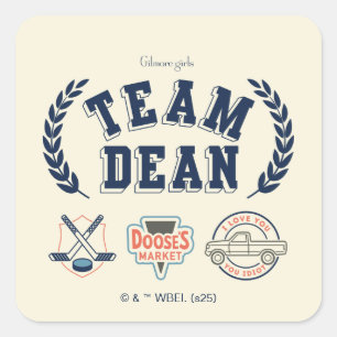 Team Dean Gilmore Girls Design Square Sticker