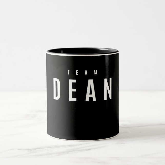 Team Dean Personalised Name Two-Tone Coffee Mug (Center)