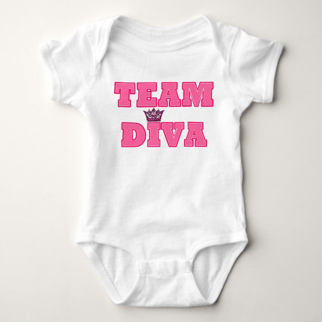 Team Diva Baby T-shirt Baby Bodysuit (Front)