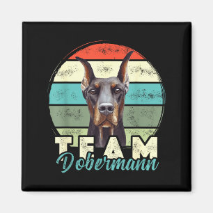 Team Doberman Dog Outfit Retro Vintage Doberman Do Magnet