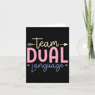 Team Dual Language Funny School  Card