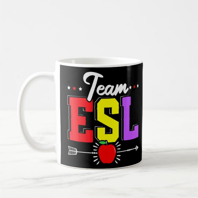 Team Esl English As A Second Language Online Teach Coffee Mug (Left)