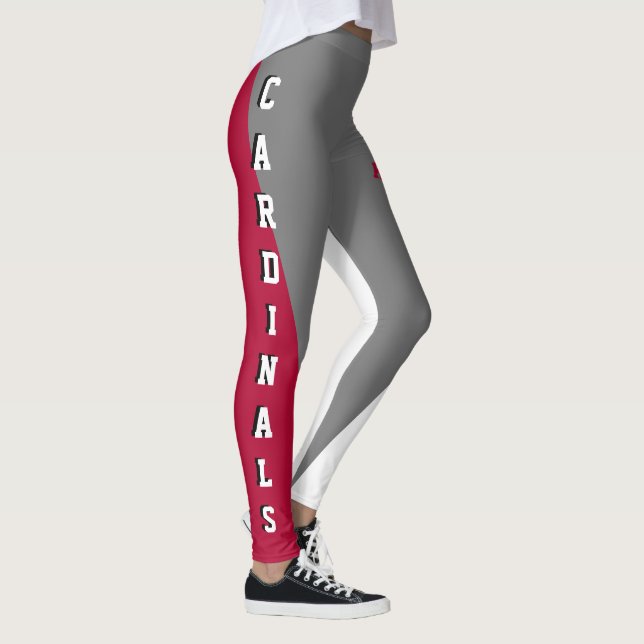 Team & Fan Cardinal Red/Grey/White Mascot Leggings (Right)