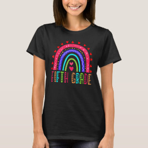 Team Fifth Grade Rainbow Girls Boys Teacher Back T T-Shirt