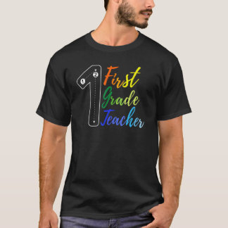 Team First Grade Teacher & Kids In Colourful Back T-Shirt