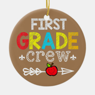 Team First Grade Teacher Student Back To School Ceramic Tree Decoration