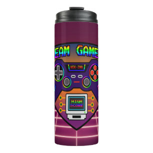 Team Gamer, gamer water bottle controller retro ga