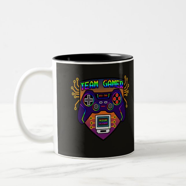 Team Gamer, retro controller video game mug (Left)