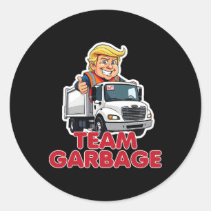 Team Garbyge Donald Trump 2025 Election Funny Classic Round Sticker