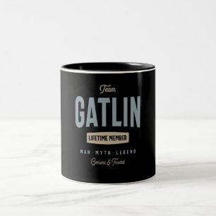 Team Gatlin Lifetime Member Personalised Name Two-Tone Coffee Mug