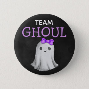 Team Ghoul Halloween gender reveal 6 Cm Round Badge