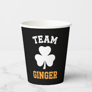 Team Ginger Red Head Funny Irish St Patrick's Day Paper Cups