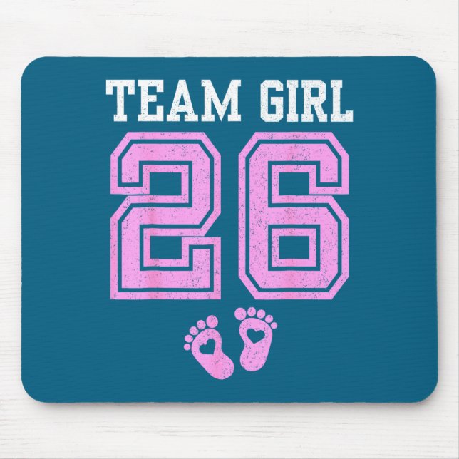 Team Girl 2026 Gender Reveal Party Baby Announceme Mouse Pad (Front)