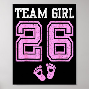 Team Girl 2026 Gender Reveal Party Baby Announceme Poster