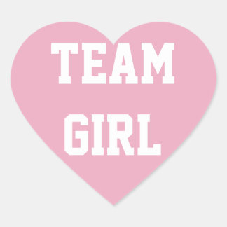 TEAM GIRL Baby reveal Sticker, Baby Shower Heart Sticker