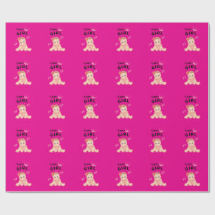 Team Girl Baby Shower Cute Pink Baby Girl Wrapping Paper