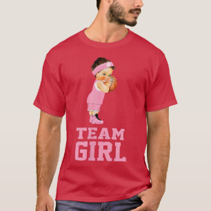 Team Girl Basketball Baby Gender Reveal  T-Shirt