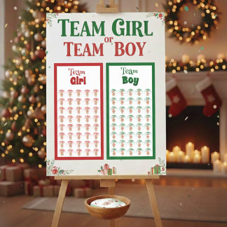 Team Girl: Christmas Gender Reveal Stickers