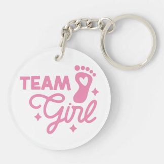 Team Girl Cute Girl Baby Shower Acrylic Keychain