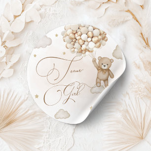 Team Girl Gender Reveal Classic Round Sticker