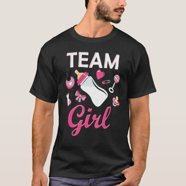 Team Girl Gender Reveal Party Team Pink Baby Annou T-Shirt (Front)