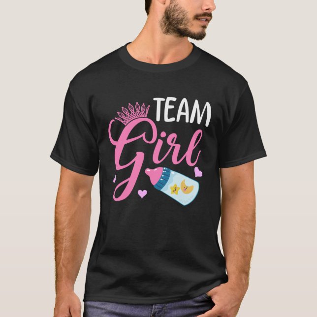 Team Girl Gender Reveal Party Team Pink Baby Annou T-Shirt (Front)