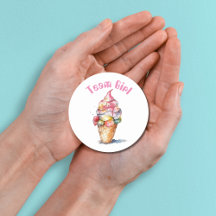Team Girl Gender Reveal Party Vote Ice Cream