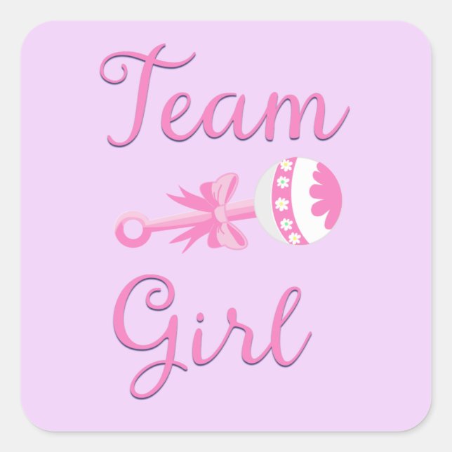 Team Girl Gender Reveal Stickers (Front)