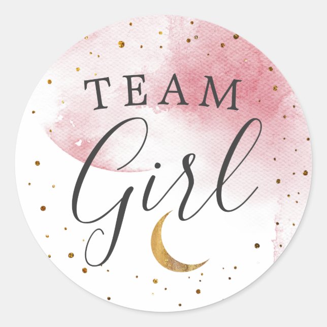 Team Girl Gender Reveal Twinkle Little Star Voting Classic Round Sticker (Front)