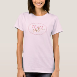 Team Girl Gold Glitter Pink Gender Reveal T-Shirt