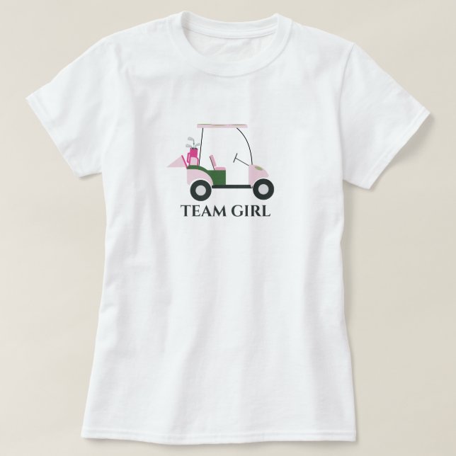 Team Girl Modern Golf Baby Gender Reveal Par-tee T-Shirt (Design Front)