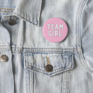 Team Girl Pink Baby Gender Reveal Party 6 Cm Round Badge