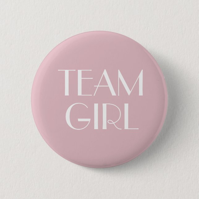Team girl pink Baby Gender Reveal Party  Button (Front)