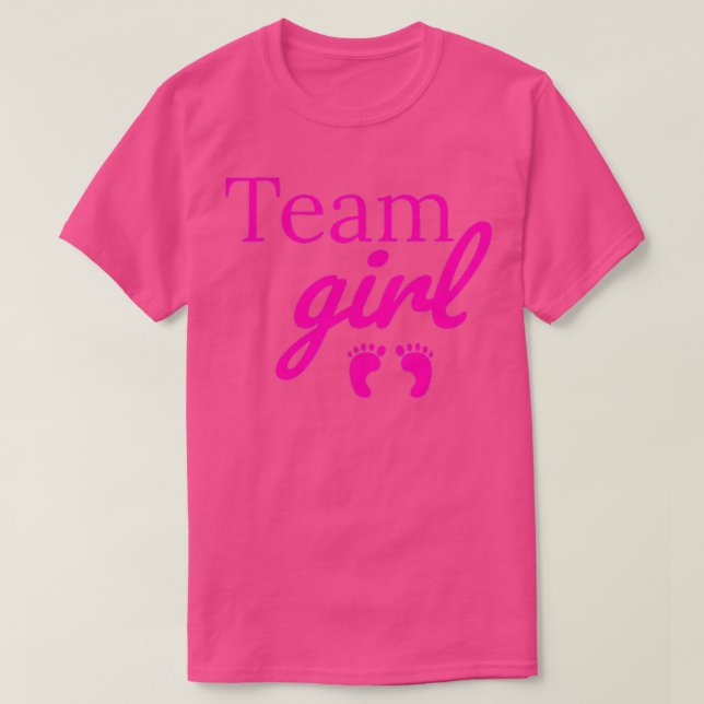 Team Girl Pink Baby Shower Gender Reveal Party  T-Shirt (Design Front)