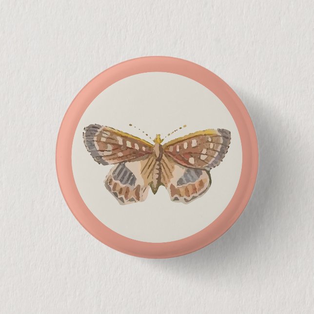 Team Girl Pink Butterfly Button (Front)