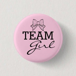 Team Girl Pink Gender Reveal Game Baby Shower 3 Cm Round Badge