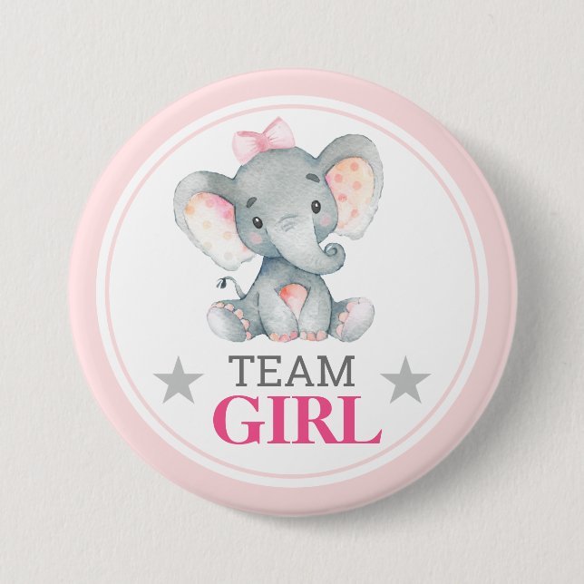 Team Girl Vote Gender Reveal Baby Shower Sprinkle 7.5 Cm Round Badge (Front)