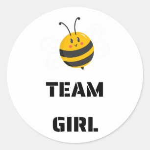Team Girl Vote gender reveal party Classic Round Sticker