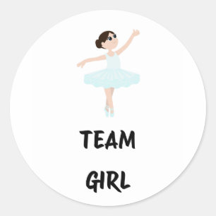 Team Girl Vote gender reveal party Classic Round Sticker