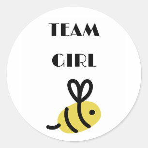 Team Girl Vote gender reveal party Classic Round Sticker