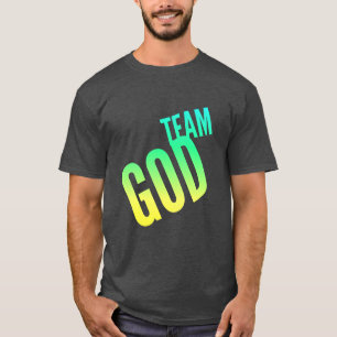 Team God Men's T-Shirt in green & yellow font