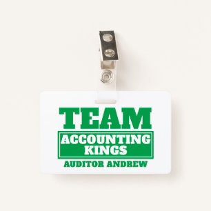 Team green personalised name team building badge ID badge