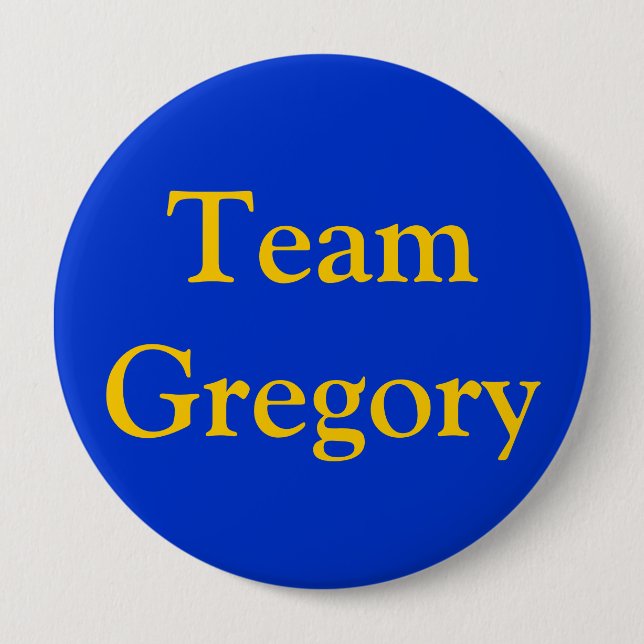Team Gregory 10 Cm Round Badge (Front)