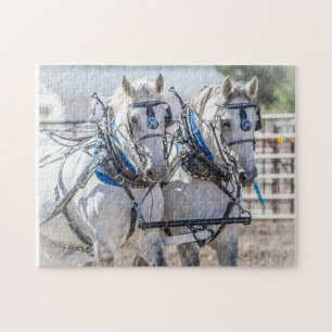 Team Grey Perchon Draught Horses Jigsaw Puzzle